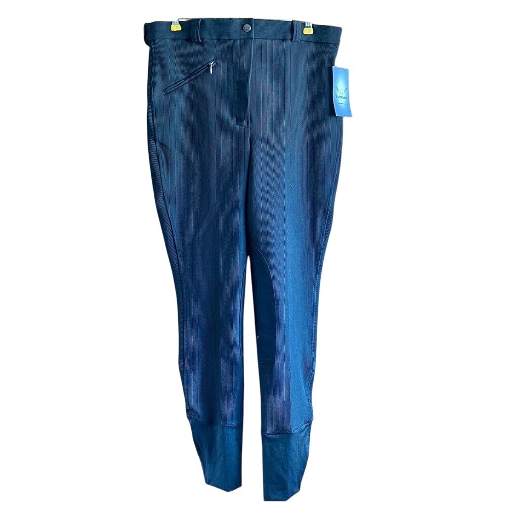 TuffRider Ribb Knee Patch Equestrian‎ Breeches Ladies Black Size 32